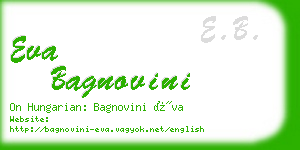 eva bagnovini business card